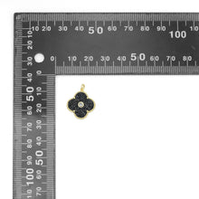 Load image into Gallery viewer, White Black Flower Charm Pendant, Sku#FH234