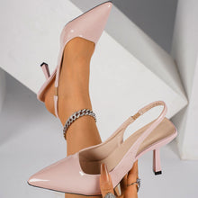 Load image into Gallery viewer, Women's Pointed-Toe Stiletto Heels | Patent Leather Open-Back High Heels
