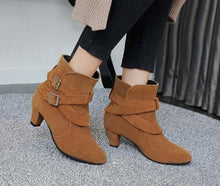 Load image into Gallery viewer, Women's Suede Platform Ankle Boots | Warm Zipper Martin Heels