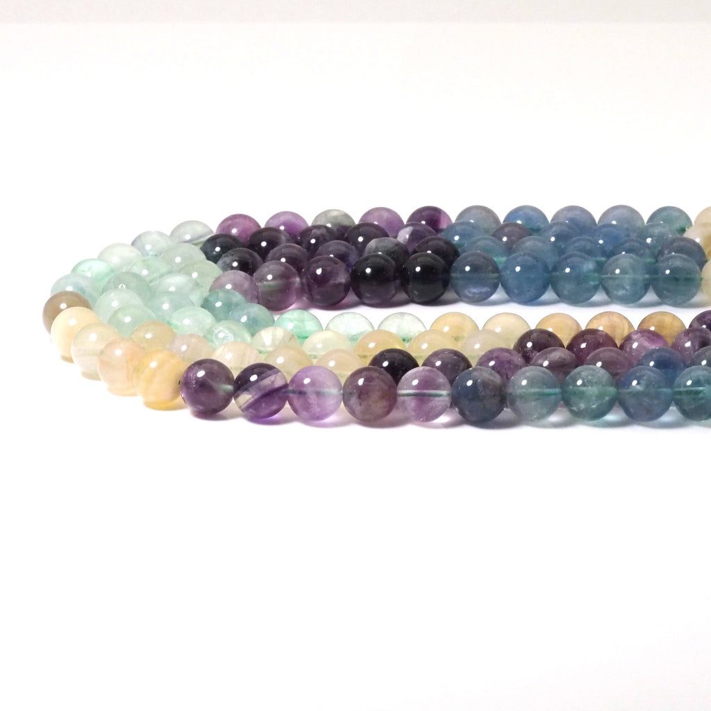 Genuine Rainbow Fluorite Round Smooth Beads, 8mm/10mm/12mm, Sku#U1587