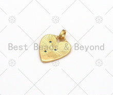 Load image into Gallery viewer, Clear/Fuchsia/Turquoise/Cobalt CZ Micro Pave North Star On Heart Shape Pendant,18K Gold Filled Heart Charm,15x18mm, Sku#ML52