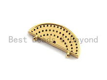 Load image into Gallery viewer, CZ Colorful Micro Pave Semicircle Shape Charm Pendant, Semicircle Shaped Pave Pendant, Gold plated, 10x21mm, Sku#F898