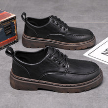 Load image into Gallery viewer, Men's British-Style Casual Sneakers - Thick Sole Round Toe Lace-Up Shoes