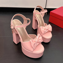 Load image into Gallery viewer, Women's Chunky Heel Peep-Toe Platform Sandals - Buckle Closure Casual Heels