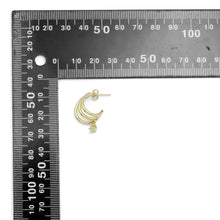Load image into Gallery viewer, Clear CZ Triple Lines with Dangle CZ Earrings, Sku#A252