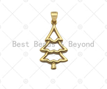 Load image into Gallery viewer, 18k Gold Color Christmas Tree Shape Pendant, Dainty Gold Pendant, Christmas Charm, ,27x15mm, Sku#LK205