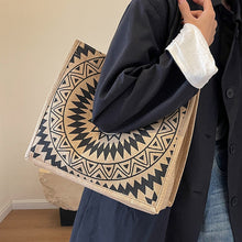Load image into Gallery viewer, Women's Ethnic Style Tote Bag - Cotton Canvas Shoulder Bag for College &amp; Everyday Use