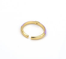 Load image into Gallery viewer, Thin Enamel Center Stone Stackable Ring,X265