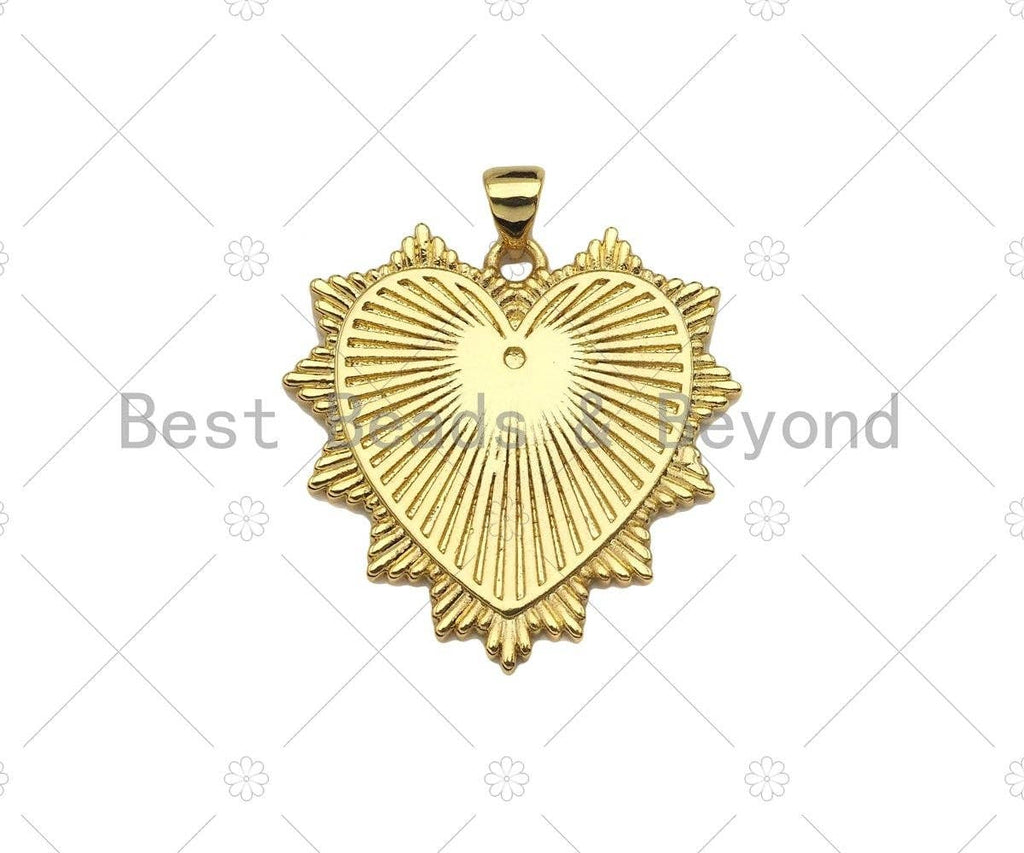 18K Real Gold Plated Heart Pendant/Charm, SKU#LK295