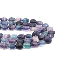 Load image into Gallery viewer, Genuine Fluorite smooth Heart Beads, 14mm, Sku#U1565
