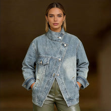 Load image into Gallery viewer, Irregular Single-pocket Denim Jacket