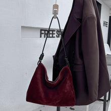 Load image into Gallery viewer, Luxury Vintage Suede Leather Shoulder Bag – Large Capacity Women's Hobo Bag