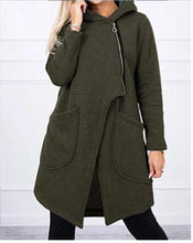 Load image into Gallery viewer, Half-high Neck Side-zip Hoodie With A Hood And Fleece-lined Pockets
