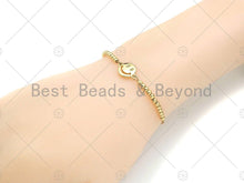 Load image into Gallery viewer, Gold Filled CZ Micro Pave Cute Smiley Face Shape Connector,1