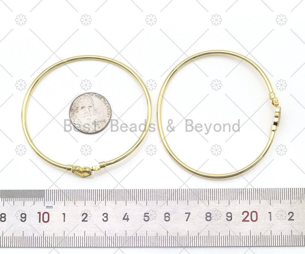 CZ Heart Open Cuff Bracelet, Sku#LK516