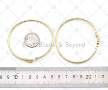Load image into Gallery viewer, CZ Heart Open Cuff Bracelet, Sku#LK516