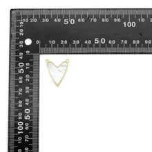 Load image into Gallery viewer, White Mother of Pearl Gold Heart Connector Charm Pendant,Sku#LK1216
