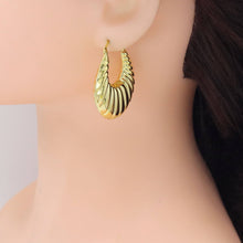 Load image into Gallery viewer, Gold Silver Swirled Chunky Oval Statment Earrings, Sku#A232