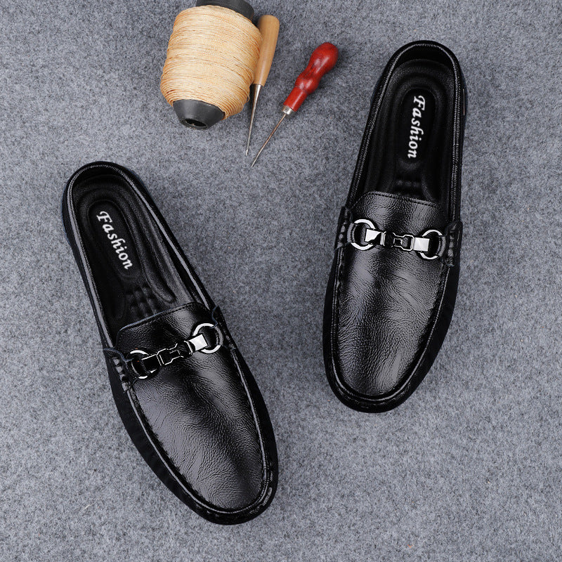 Men's Genuine Leather Slip-On Loafers | Soft Sole Breathable Casual Shoes