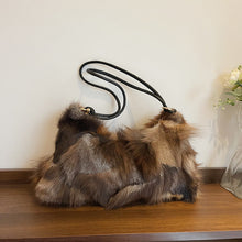 Load image into Gallery viewer, Luxury Fox Fur Plush Underarm Bag