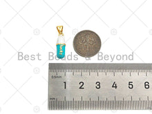 Load image into Gallery viewer, Enamel Colorful Pill Shape Pendant Charm,Lucky Word Pink Turquoise Black Cobalt RedEnamel Jewelry,6x17mm,Sku#LK283