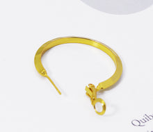 Load image into Gallery viewer, Gold Round Ring Huggie Hoop Earrings, Sku#B194
