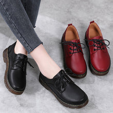 Load image into Gallery viewer, Women's Retro British Style Cutout Flat Shoes | Split Cowhide Leather Round Toe Non-Slip Loafers | Sarah Express