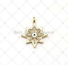 Load image into Gallery viewer, CZ Micro Pave North Star Shape Pendant, 18K Gold Filled Star Charm, Necklace Bracelet Charm Pendant, 25x21mm,Sku#LK496