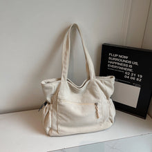 Load image into Gallery viewer, Women's Corduroy Tote Bag – Casual Everyday Shoulder Bag with Double Straps