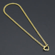 Load image into Gallery viewer, Gold Rectangle Toggle Clasp Cuban Chain Link Adjustable Necklace, Sku#L731