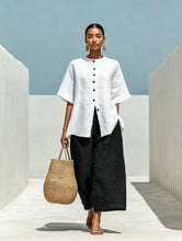 Load image into Gallery viewer, Linen Blend Cardigan Top &amp; Cropped Wide-Leg Pants Set – 5 Colors S–3XL