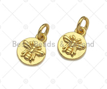Load image into Gallery viewer, Gold Embossment Insect On Round Coin Charms, Dainty Charms
