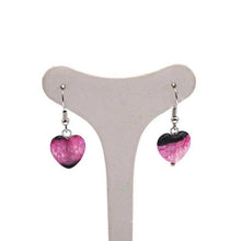 Load image into Gallery viewer, Sterling Silver Natural Druzy Agate Heart Earrings, EF39