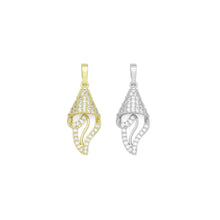 Load image into Gallery viewer, CZ Gold Silver Snail Flower Shape Charm Pendant, Sku#A462