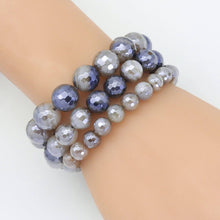 Load image into Gallery viewer, Mystic Gray Banded Agate Stretchy Bracelet, 8mm/10mm/12mm, SKU#EF400