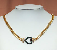 Load image into Gallery viewer, Gold Cuban Chain Heart Necklace, sku#CL18