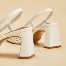Load image into Gallery viewer, Women's White Woven Mesh Pointed-Toe High Heel Sandals - Elegant Casual Footwear