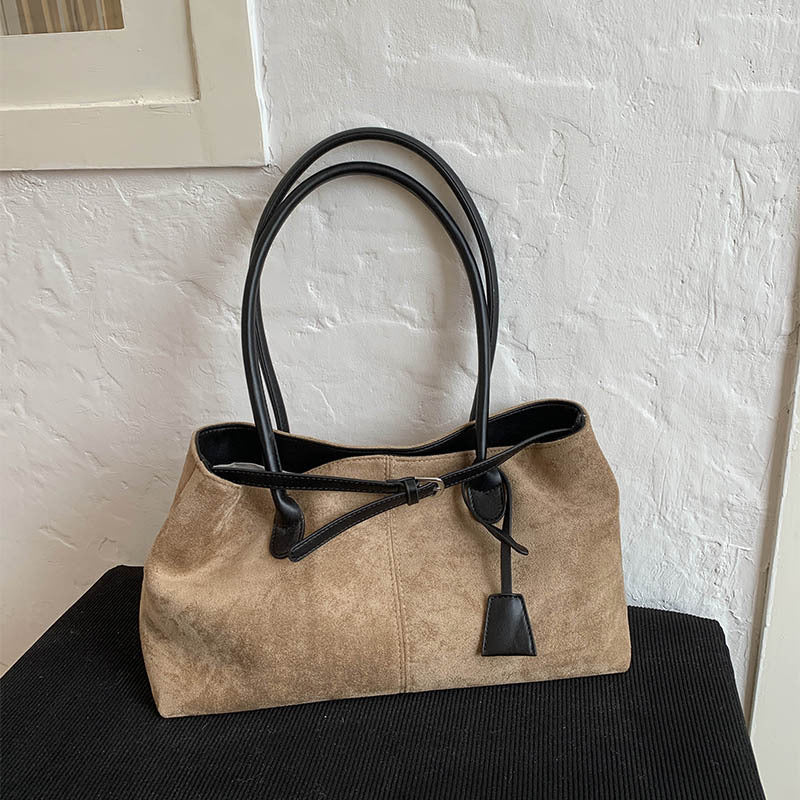 Retro Matte PU Leather Handbag – Urban Minimalist Shoulder Bag for Women