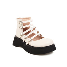 Load image into Gallery viewer, Women's Punk Style High-Top Boots with Belt Buckle &amp; Thick Sole - Waterproof Platform Ankle Boots