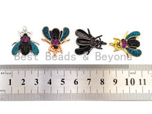 Load image into Gallery viewer, FLY Inspired  Charm, CZ Micro Pave Multi Color Insect Pendant, Cubic Zirconia Pendant,Gold/Rose Gold/Silver/Black,22x23mm,SKU#F443