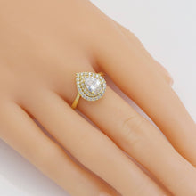 Load image into Gallery viewer, Clear CZ Big Teardrop CZ Gold Adjustable Ring, Sku#A169