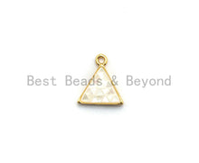 Load image into Gallery viewer, 100% Natural White Color Shell Triangle Charm in Gold/Silver, White Shell Pearl Charm/Pendant, Shell Beads, 11x12mm,SKU#Z307