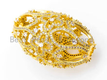 Load image into Gallery viewer, CZ Micro Pave Big Oval Pendant, Silver/Black/Gold Rhodium Plated. SKU#L223