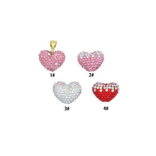 Load image into Gallery viewer, Pink Red White rhinestone Heart Charm Pendant,Sku#LD744