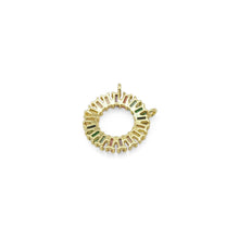 Load image into Gallery viewer, Colorful Baguette CZ Gold Round Ring Charm, Sku#LX306