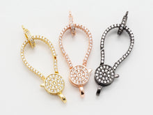 Load image into Gallery viewer, CZ Clear Micro Pave Lobster Clasp with Jumping Ring, SKU#H39