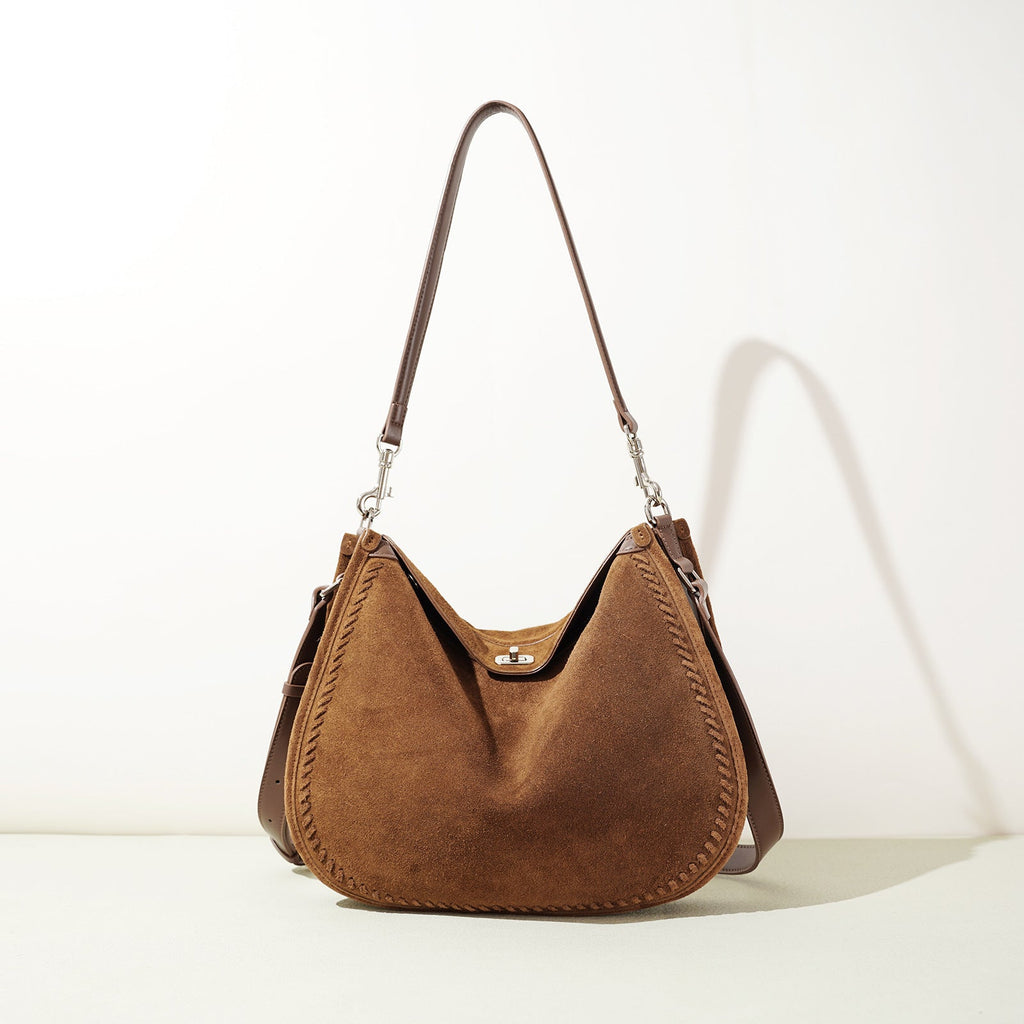 Genuine Suede Leather Crossbody Bag