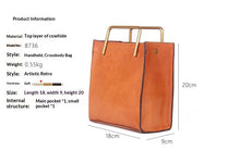 Load image into Gallery viewer, Vintage Full-Grain Leather Crossbody Bag | Small Square Cowhide Handbag for Women