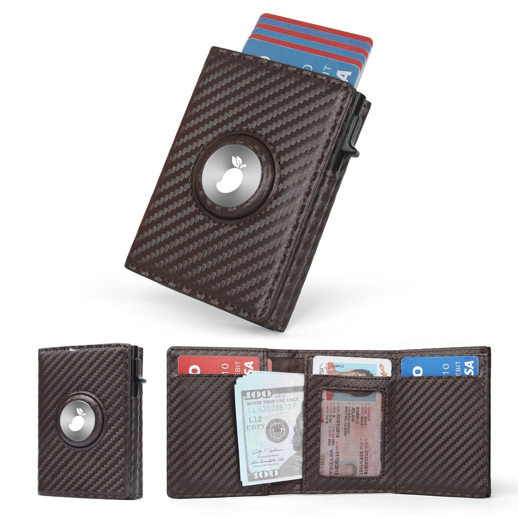 Men's Genuine Leather Trifold Wallet with RFID Protection & Multiple Card Slots