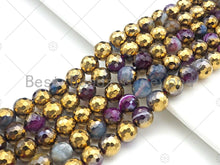Load image into Gallery viewer, Half Gold Plated Mixed Color Agate Beads, UA136
